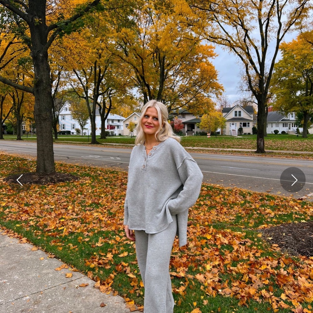 Coco McCall The Sophie Sweater Set Cozy Gray Women's Knit Set